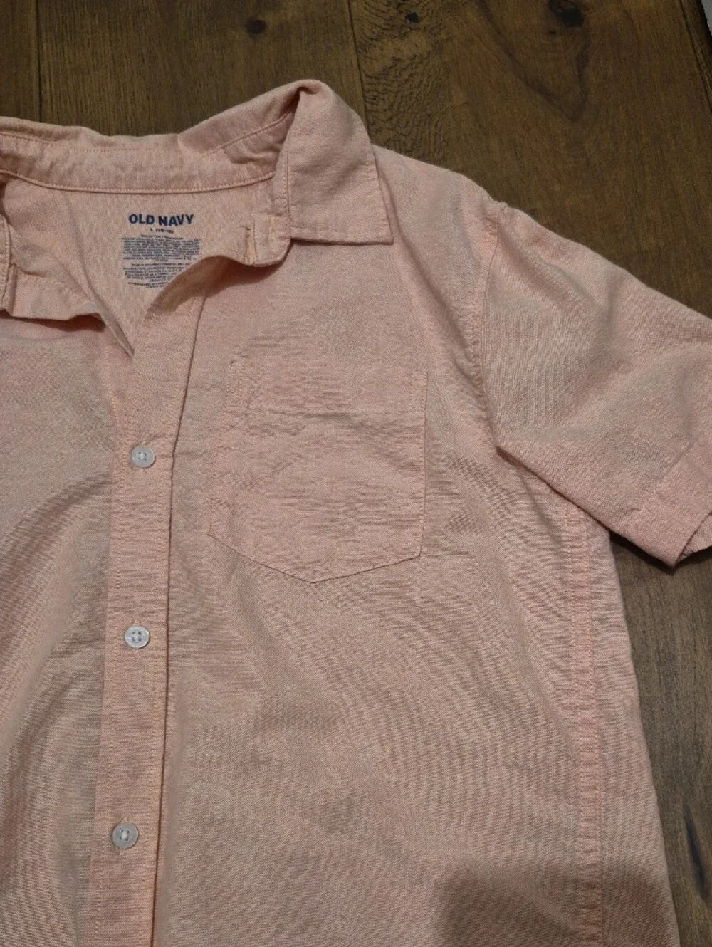 Old Navy Boys Short-Sleeve Button-Down Shirt in Peach